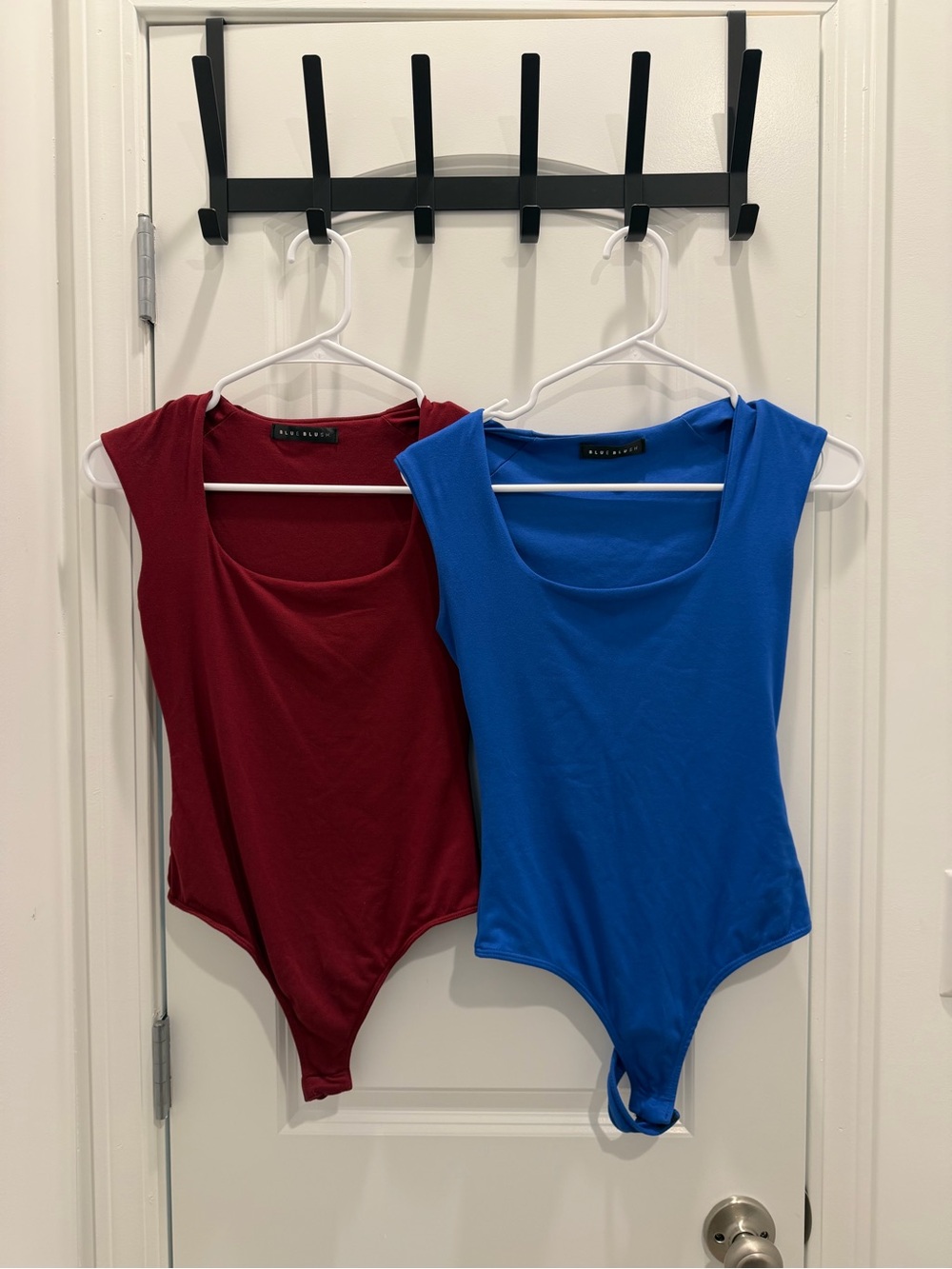 Blue Blush Sleeveless Bodysuit Duo in Royal Blue & Burgundy